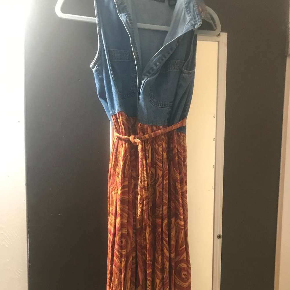 Vintage bohemian jean dress.